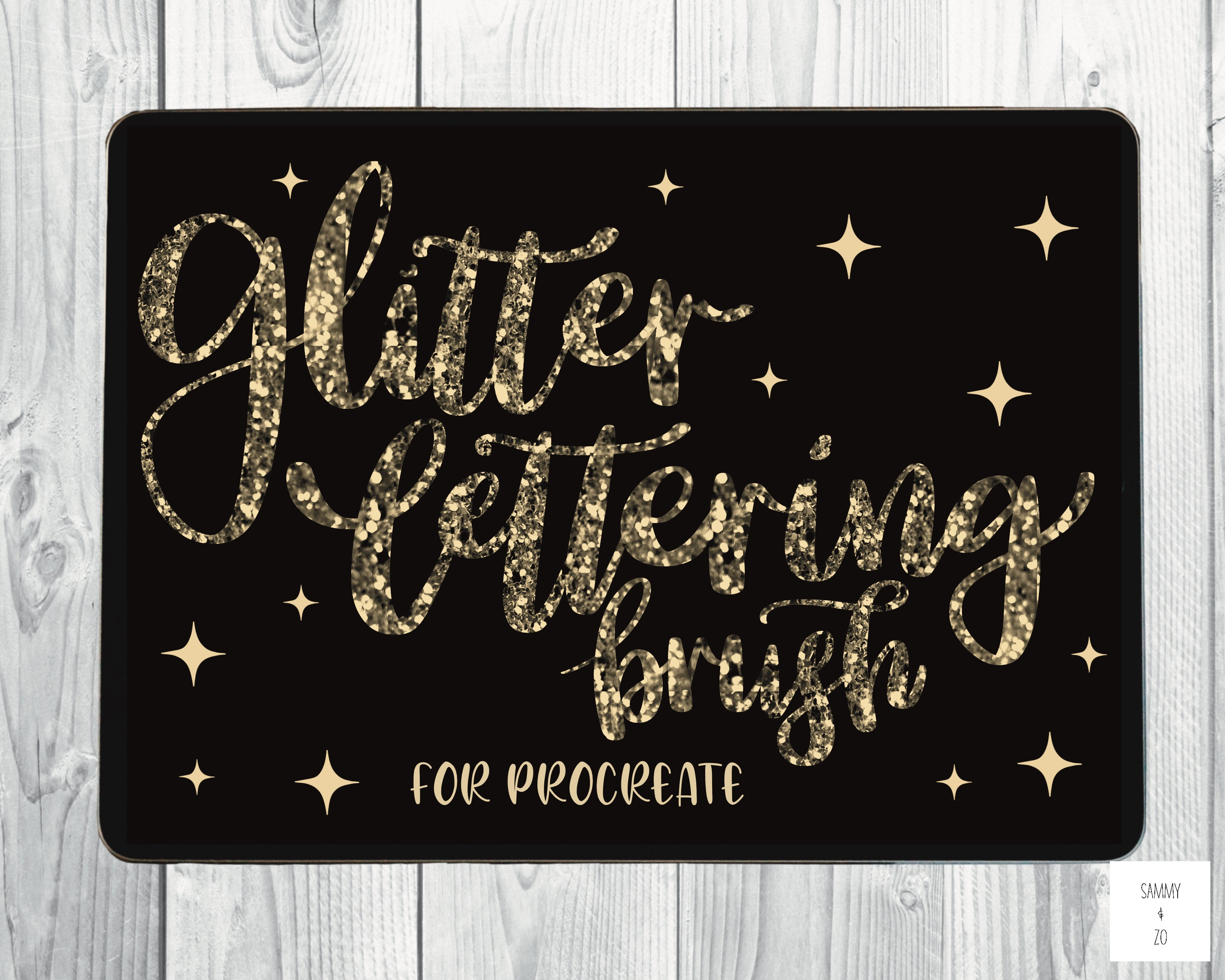 Pincel de lettering con brillo para Procreate – Pluma de caligrafía con destello sensible a la presión
