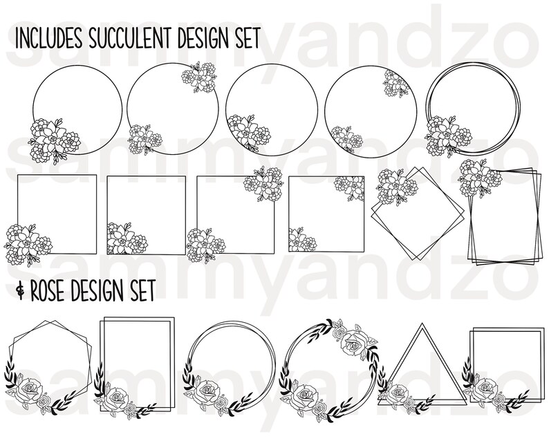 60 svg and png files of hand-drawn wreaths. digital download only.