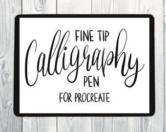 Fine tip calligraphy pen for Procreate| iPad calligraphy| iPad brush lettering| procreate lettering art| digital lettering| instant download