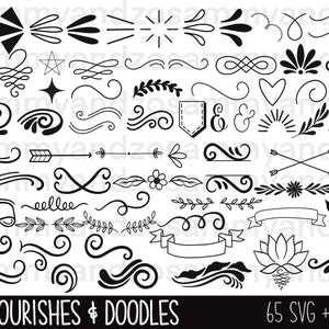 Flourishes and doodles svg bundle| flourish svg| design elements svg| svg files cricut| svg bundle| flourishes clipart| svg cut files