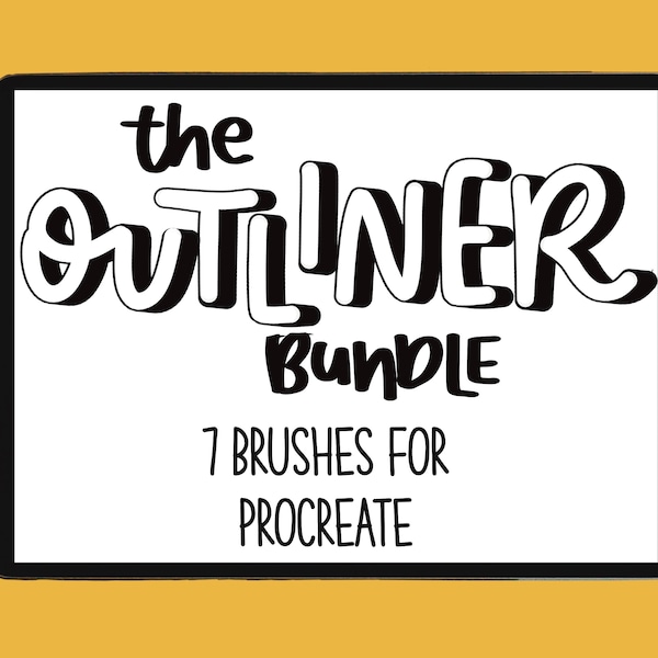 Outline brushes for Procreate|3D outline brush procreate| monoline outline procreate|procreate brushes|procreate lettering|lettering bundle