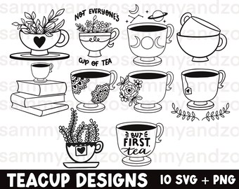 Teacup svg bundle, teacup svg files cricut, tea svg, tea lovers svg, svg bundle cricut, cut files cricut, commercial svg cricut, png bundle