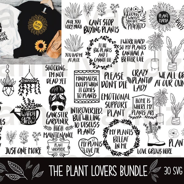 Plant lovers svg png bundle| plant svg| gardening svg| cactus svg| houseplant svg| funny svg| commercial use svg| svg files for cricut