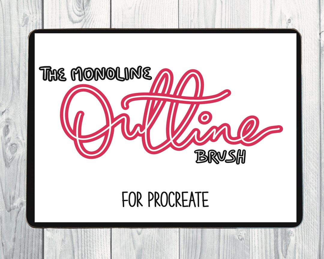 Monoline Outline Brush Procreate| Brush Lettering Procreate| Procreate ...