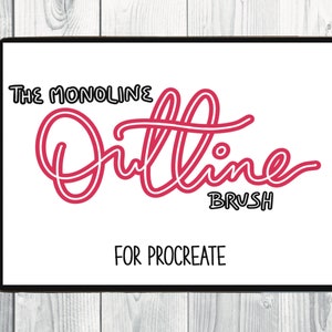 Monoline outline brush procreate| brush lettering procreate| procreate brush| digital lettering| procreate lettering brush| instant download