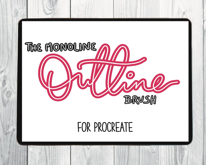 Monoline Outline Brush Procreate| Brush Lettering Procreate| Procreate ...