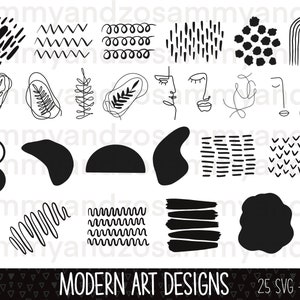 Paquete SVG de arte moderno / cricut svg / svg abstracto / clipart abstracto / clipart de arte moderno / archivos de corte cricut / paquete svg de uso comercial