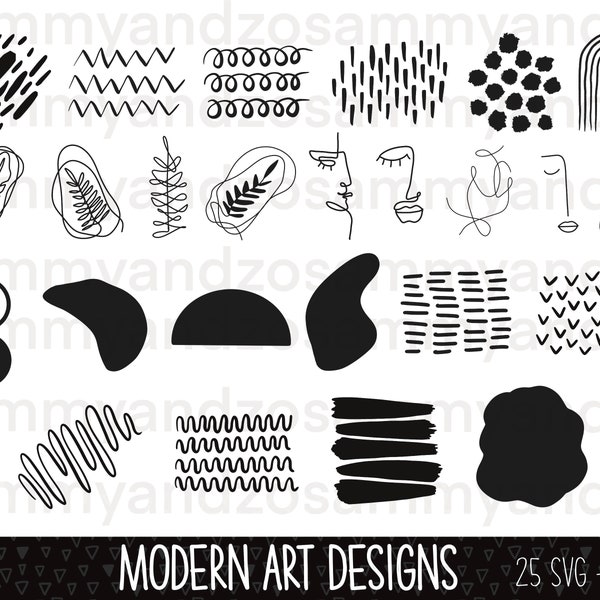 Modern art SVG bundle| cricut svg| abstract svg| abstract clipart| modern art clipart| cricut cut files| commercial use svg bundle