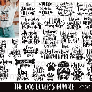 Amoureux des chiens svg bundle| chien svg| chien maman svg| drôle de chien svg| citations amusantes svg| utilisation commerciale svg| cricut svg fichiers| svg couper des fichiers| chiens