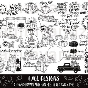 Paquet svg d’automne| récolte svg| automne svg| citrouille svg| latte aux épices à la citrouille svg| utilisation commerciale svg| svg pour cricut| svg écrit à la main