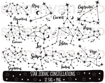 Star zodiac constellation svg png| zodiac svg| horoscope svg| cricut svg cutting files| star constellation| star sign svg| zodiac sign svg