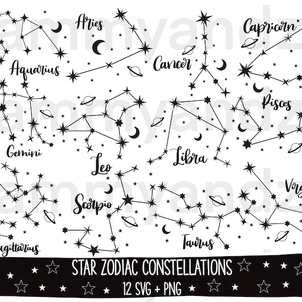 Star zodiac constellation svg png| zodiac svg| horoscope svg| cricut svg cutting files| star constellation| star sign svg| zodiac sign svg