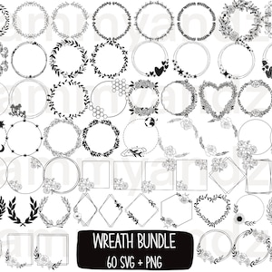 Wreath SVG bundle| laurel wreath svg| wedding wreath svg| monogram wreath svg| wreaths svg| commercial use svg| geometric wreath svg| cricut