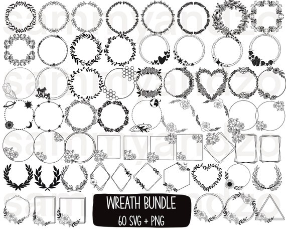 Wreath SVG bundle| laurel wreath svg| wedding wreath svg| monogram wreath svg| wreaths svg| commercial use svg| geometric wreath svg| cricut