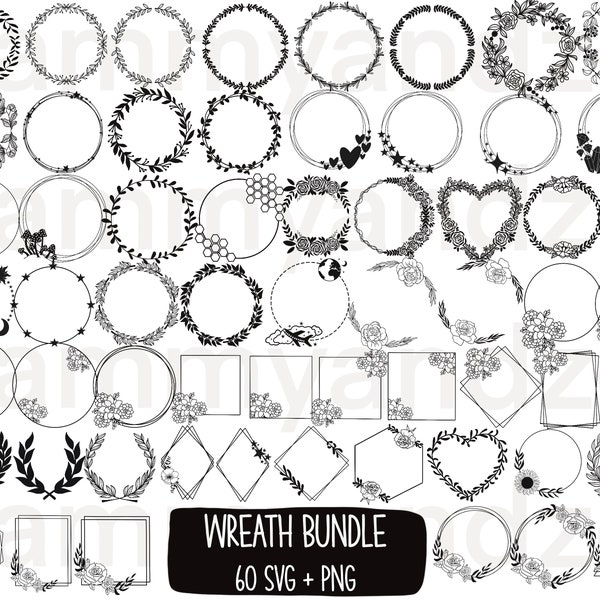 Wreath SVG bundle| laurel wreath svg| wedding wreath svg| monogram wreath svg| wreaths svg| commercial use svg| geometric wreath svg| cricut