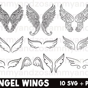 Angel wings svg png bundle, angel wings clipart, cut files for cricut, commercial use svg bundle