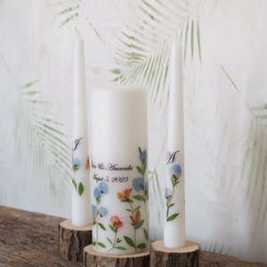 Set di candele Unity personalizzato con veri fiori secchi, candele e portacandele per cerimonie nuziali estive immagine 6