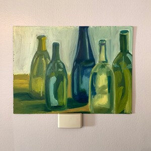 Wine Bottles - Green and Blue