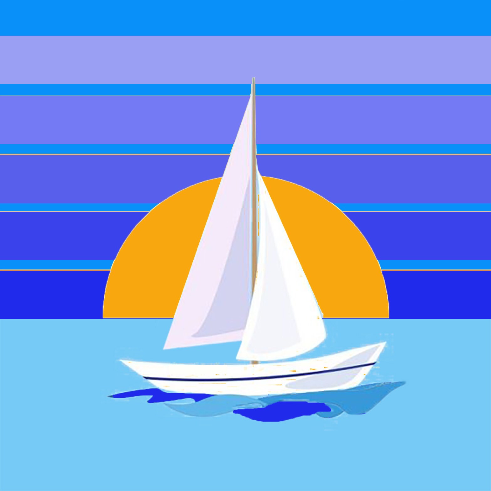 Retro Sailboat Sailboat Wall Art Wall Hangings Etsy