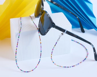 Collier et cordon pour lunettes en même temps, collier de perles miyuki delica, collier double usage, collier multicolore, cadeau pour la fête des mères