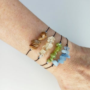 Crystal Bracelet Gemstone, Natural stone Bracelet, Crystal bead Custom, Cord bracelet, Yoga jewelry Meditation jewelry, Handmade bracelet