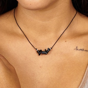 Onix necklace Natural stone Crystal necklace Onix Gemstone Healing necklace Onyx crystal Handmade Jewelry Natural Gemstone Gift Choker onyx