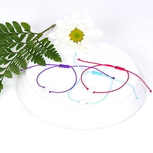 Parelmoer sterarmband | Handgemaakte sieraden van draad | Sierlijk minimalistisch cadeau voor haar