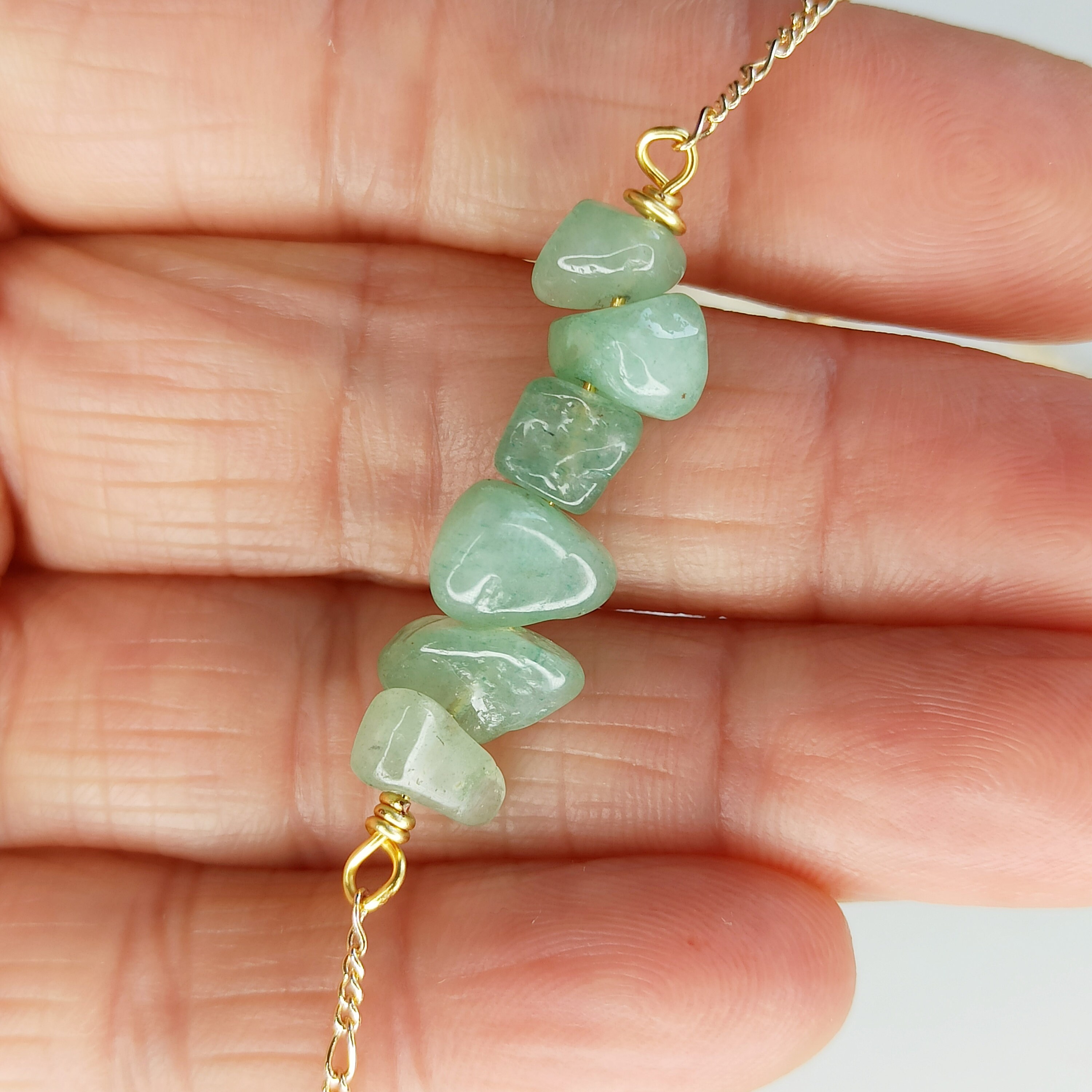 Green Jade Bracelet for Women Gold Rolled Chain Bracelet | Etsy