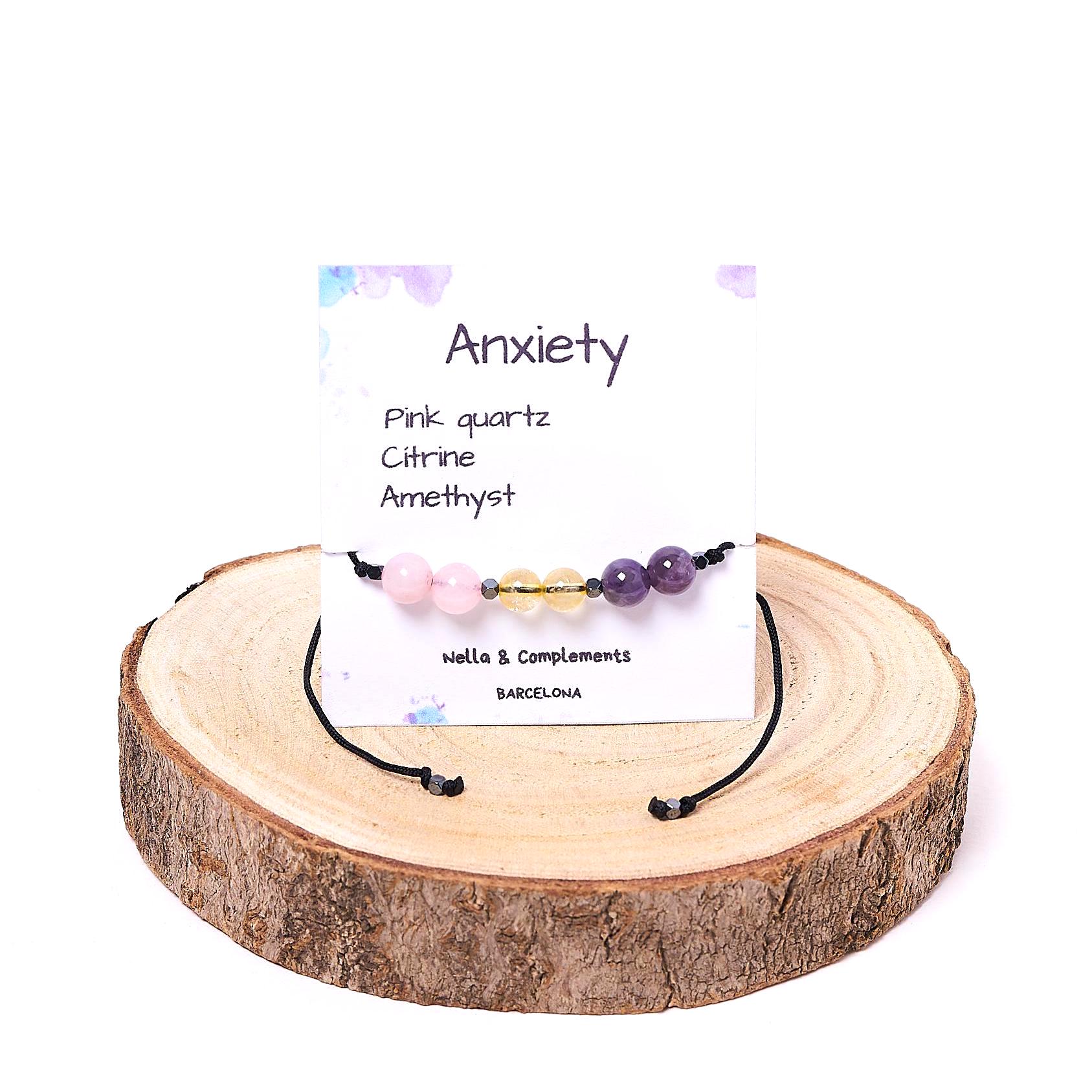 Bracciale fatto a mano in pietra naturale / quarzo rosa, citrino, ametista. - Italia