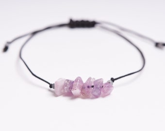 February Birthstone Bracelet Rough Amethyst Bracelet Amethyst Jewelry Rough Stone Bracelet February Birthday Gift Amethyst gemstone crystal