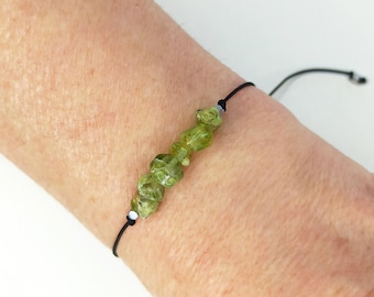 August Birthstone Bracelet | August Gemstone | Handmade Bracelet with Natural Green Peridot | August Gift.