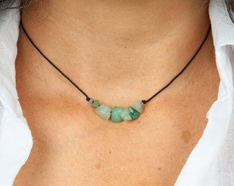 May Birthstone Necklace Rough Jade Necklace Jade Jewelry Rough Stone Necklace May Birthday Gift Jade gemstone crystal Healing crystal