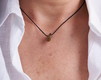 Bijoux Ancien Collier en Pierre Naturelle Oeil de Tigre (10-21