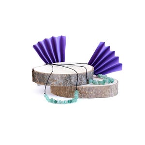 Collar de piedra de jade natural | Joyería de hilo hecha a mano, ideal para regalo.