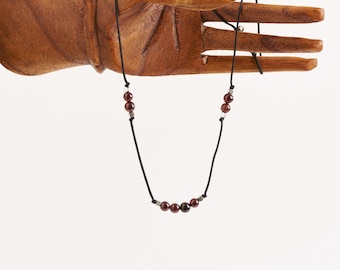 January Birthstone Necklace | January Birthstone | Round Red Garnet Necklace | January Birthday Gift | Birthstone Jewellery.