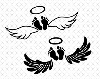 Download Baby feet with wings | Etsy