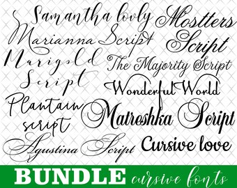 Download Cursive Fonts Etsy SVG Cut Files