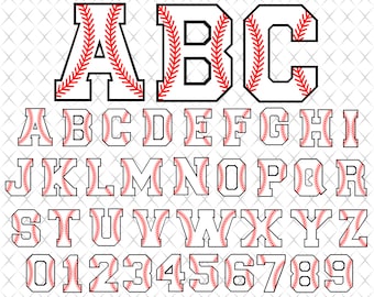 Baseball Font Svg Etsy