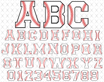 Baseball Font Etsy