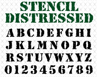Download Stencil Font Svg Etsy