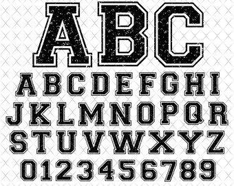 Varsity Font Svg Etsy