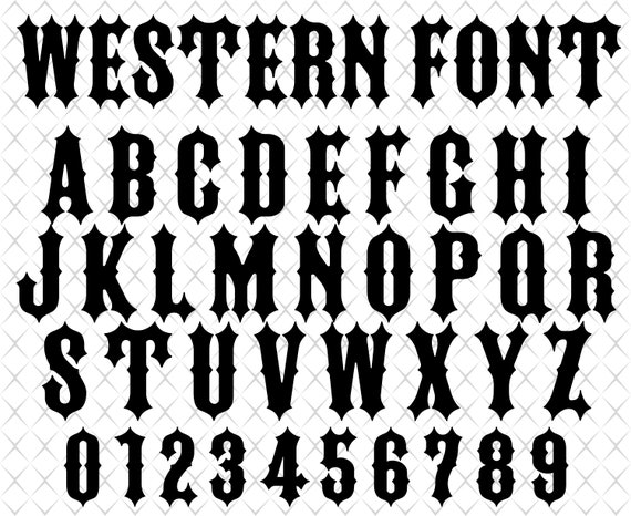 Western Font Svg Cowboy Font Svg Western Alphabet Letters Svg Etsy