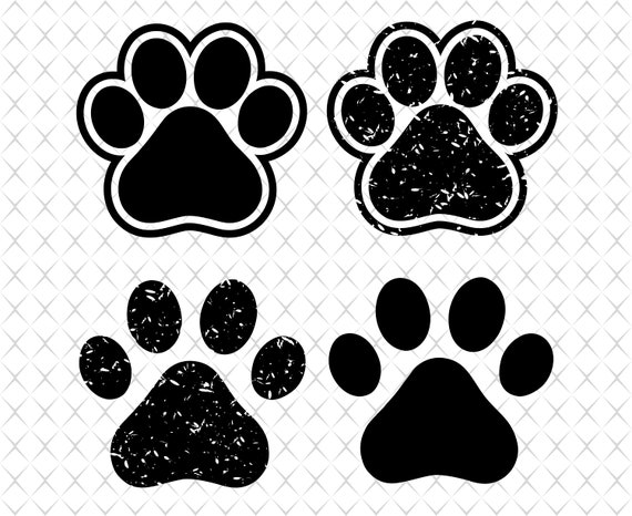 Download Paw svg Distressed paw svg Grunge paw svg Paw prints svg ...