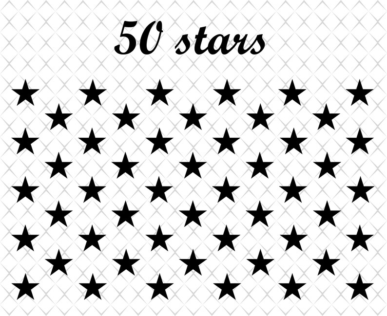 50 Stars Svg File