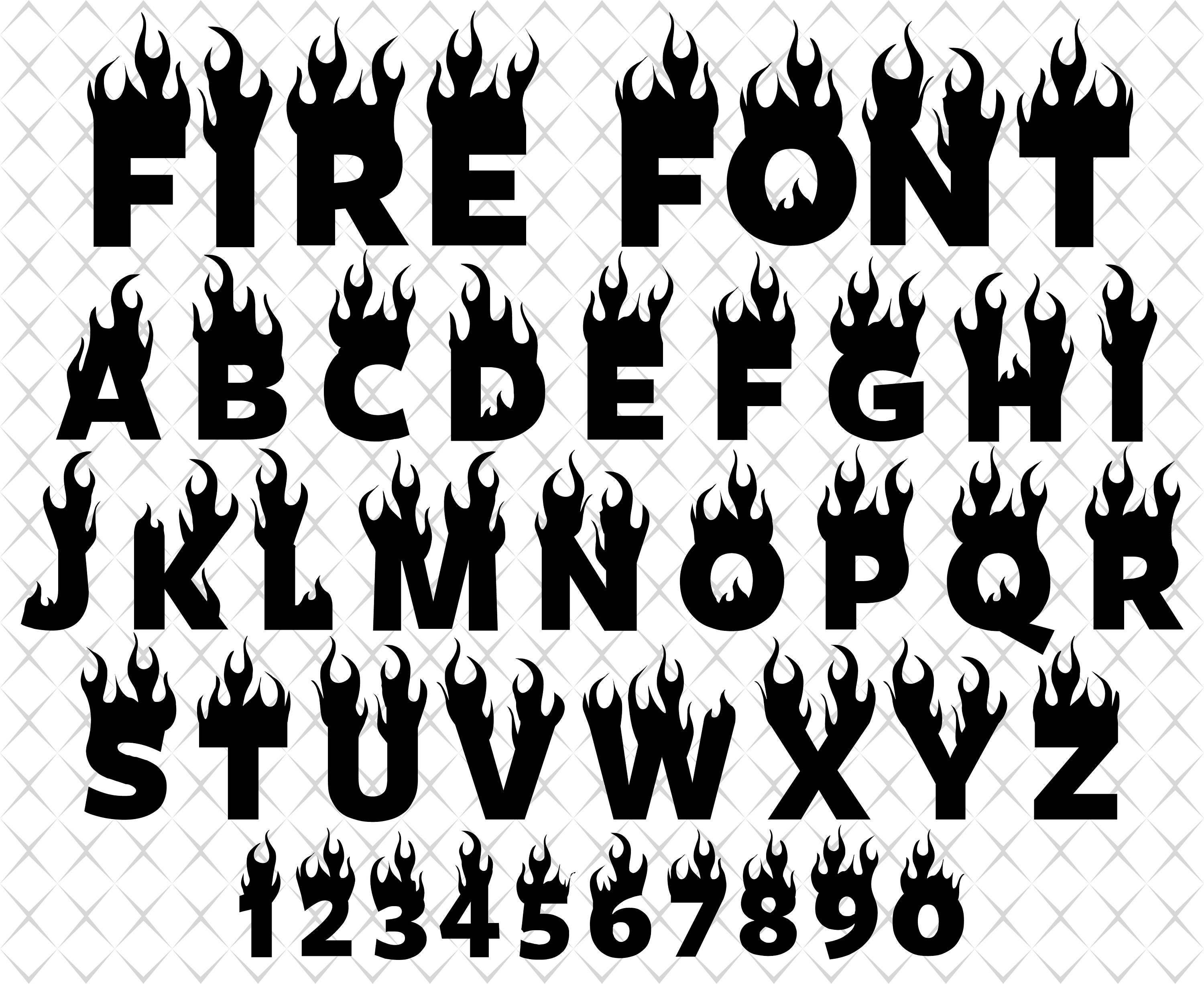 Download Fire font Flame font Bundle fonts Cricut Silhouette Font ...