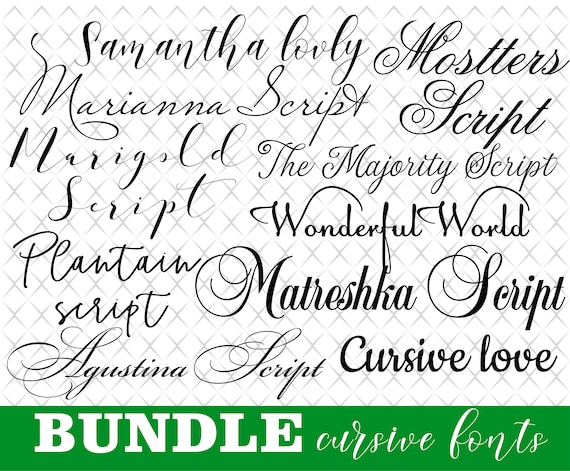 Wedding font for Cricut Wedding font bundle Cursive fonts for | Etsy