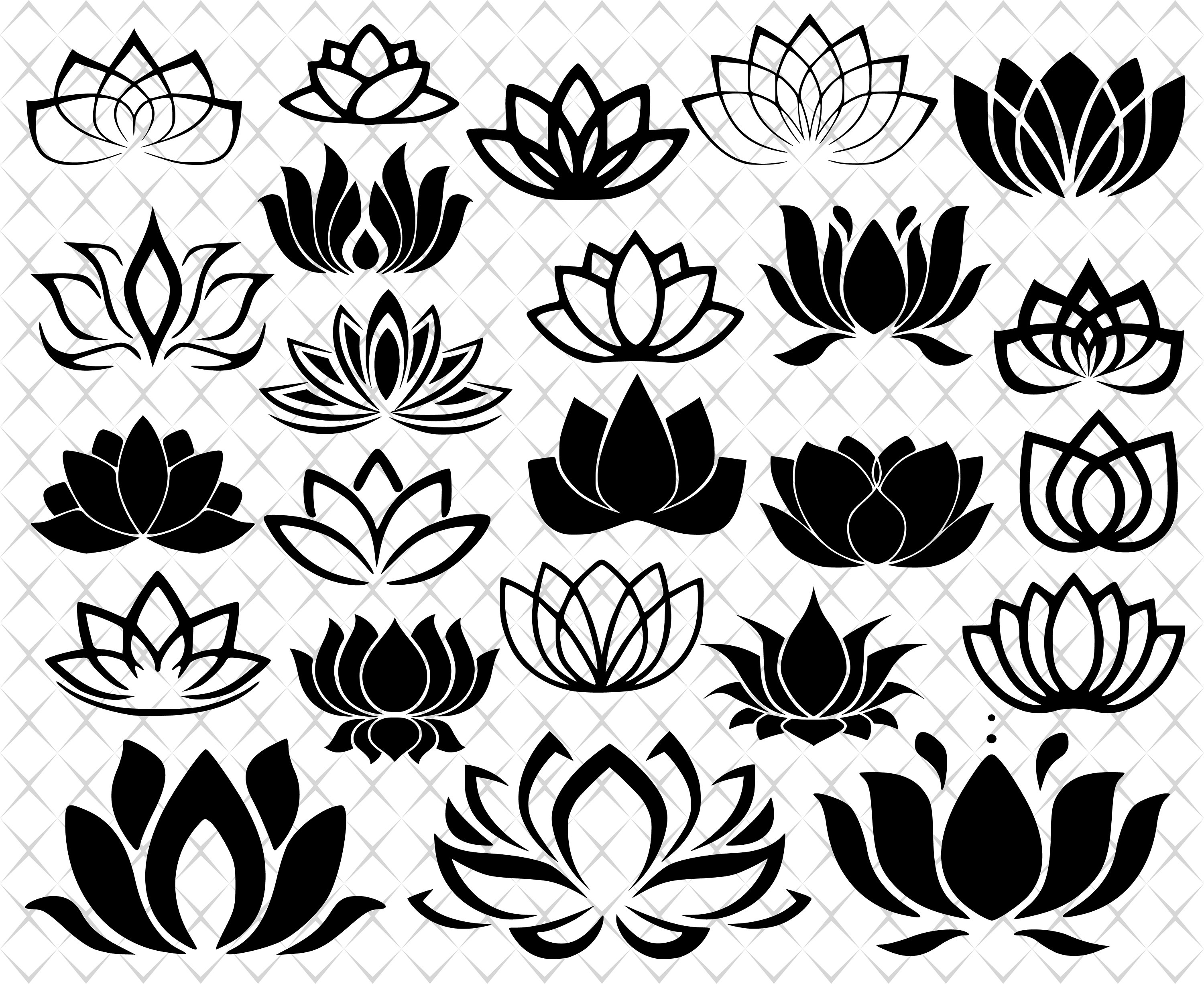 Lotuses svg Lotus cut files Lotuses svg bundle Lotuses svg | Etsy