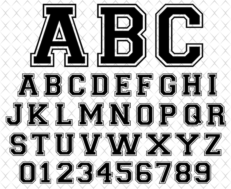 Varsity font svg College font svg Sport font svg Baseball font | Etsy