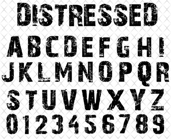 Distressed Font Svg Grunge Font Svg Grunge Vintage Font Svg Distressed 