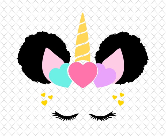 Download Unicorn Afro Svg Afro Puffs Unicorn Svg Unicorn Face Svg Etsy PSD Mockup Templates